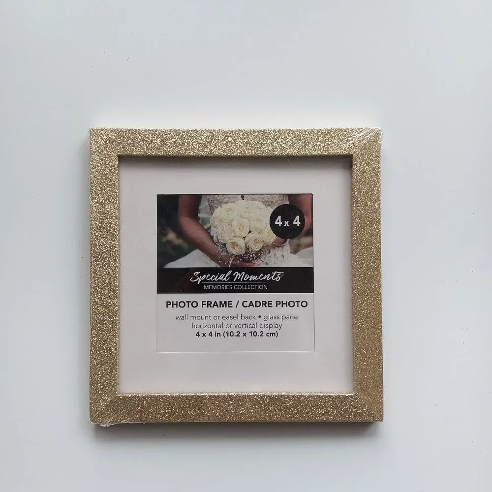 New Gold Glitter Picture Frame Square 4